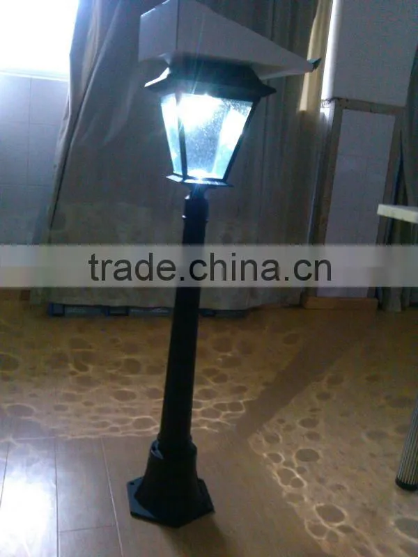 Outdoor Black Solar LED Post Lamp