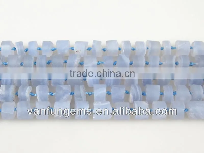 Natural Blue Chalcedony Beads AA Grade