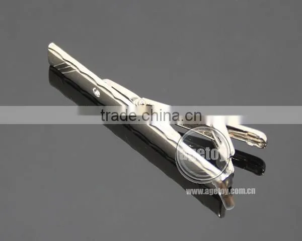 High Quality Alloy Party Simple Necktie Tie Clip Bar Pin Practical Blank Silver Metal Clip Bow Tie