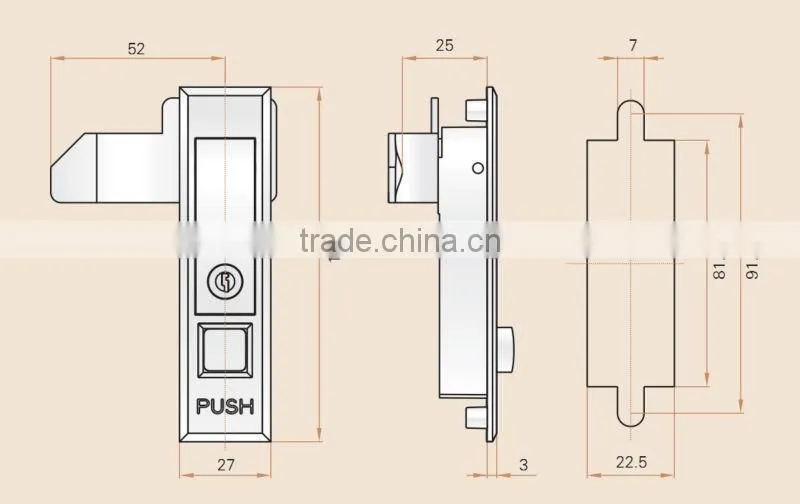 Zinc Alloy Adjustable Cabinet Sliding Glass Door Lock