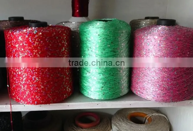 Soft sequin/spangle/bead knitting yarn for garment, scarf,fancy yarn