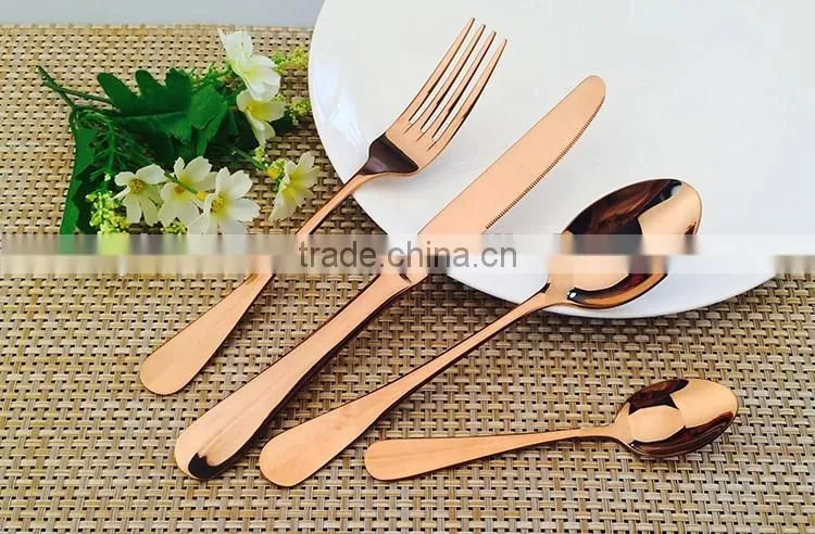 New Style gold-plated color flatware cultery set 6003