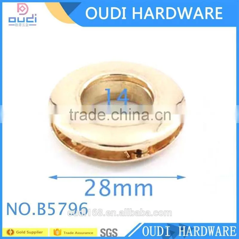 Round 28mm metal garment eyelet with screw washer