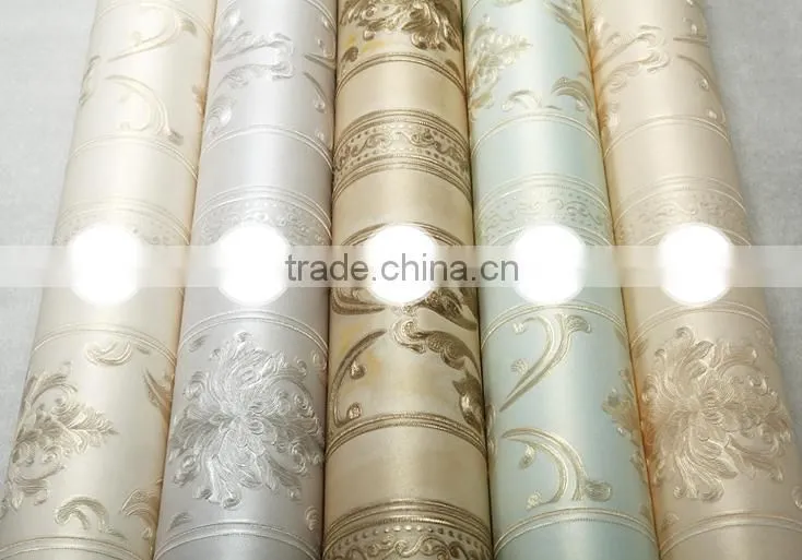 Latest luxury wallpaper embossed washable royal wallpaper