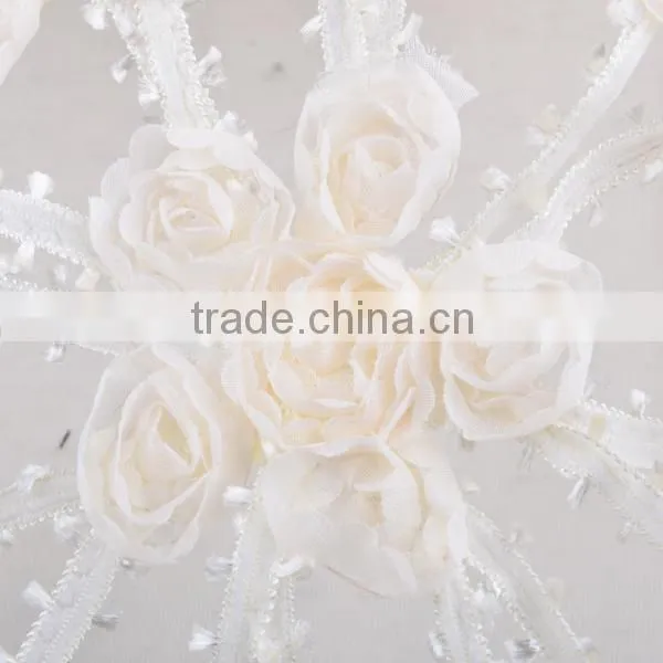 hot sale chiffon ribbon twine embroidery design for flower girl dress