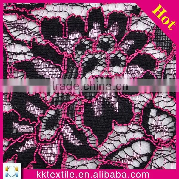 Nylon and viscose stretch tulle lace designs