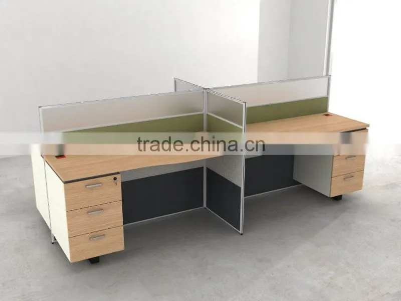 China supplier modular office workstation with wood partirion