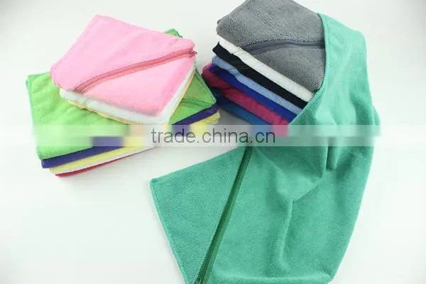 35*75 cm micro fiber pe towel gym towel with zipper