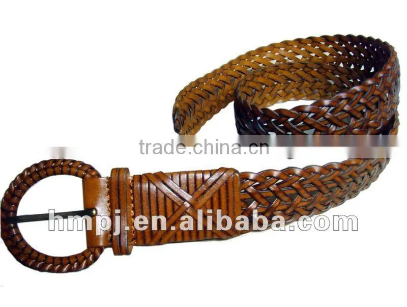 Genuine Woman's Braided Leather Belt