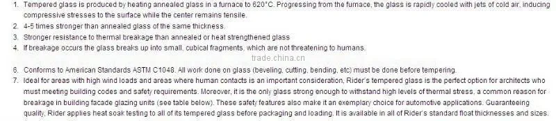 china factory tailor made 1/2" tempered glass for frameless glass pool fencing