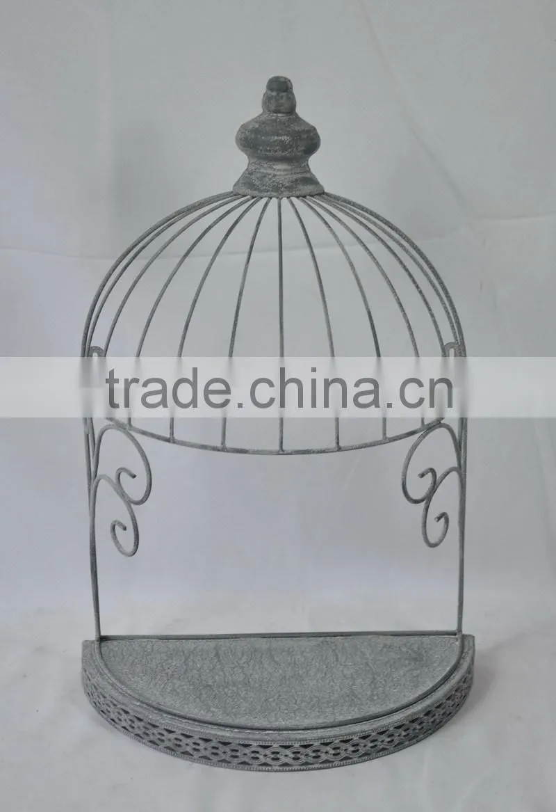 Rustic wrought iron wall shelf