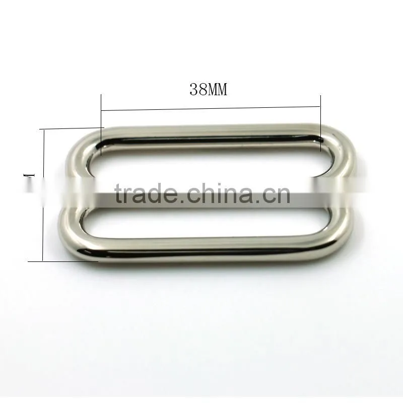 High quality nickel free zinc alloy 38mm belt slide buckle metal double buckle/adjustable buckle for bags