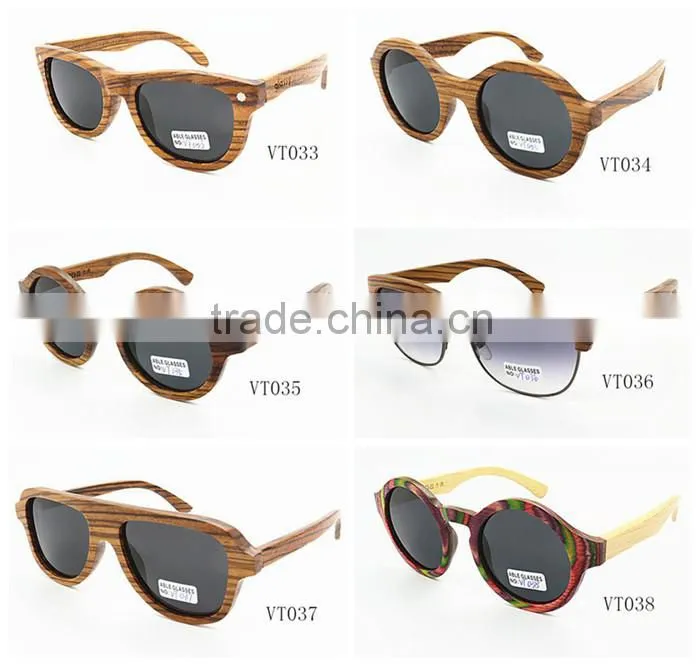 classic 2016 fashion style UV400 mirror lens new design bamboo wooden polarized sunglasses sun glasses made in China