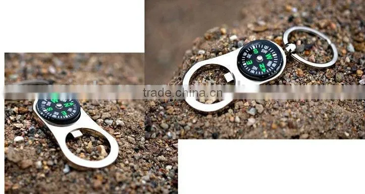 Pocket Metal Key Chain Compass with Beer Bottle Opener,Promotion Beer Bottle Opener
