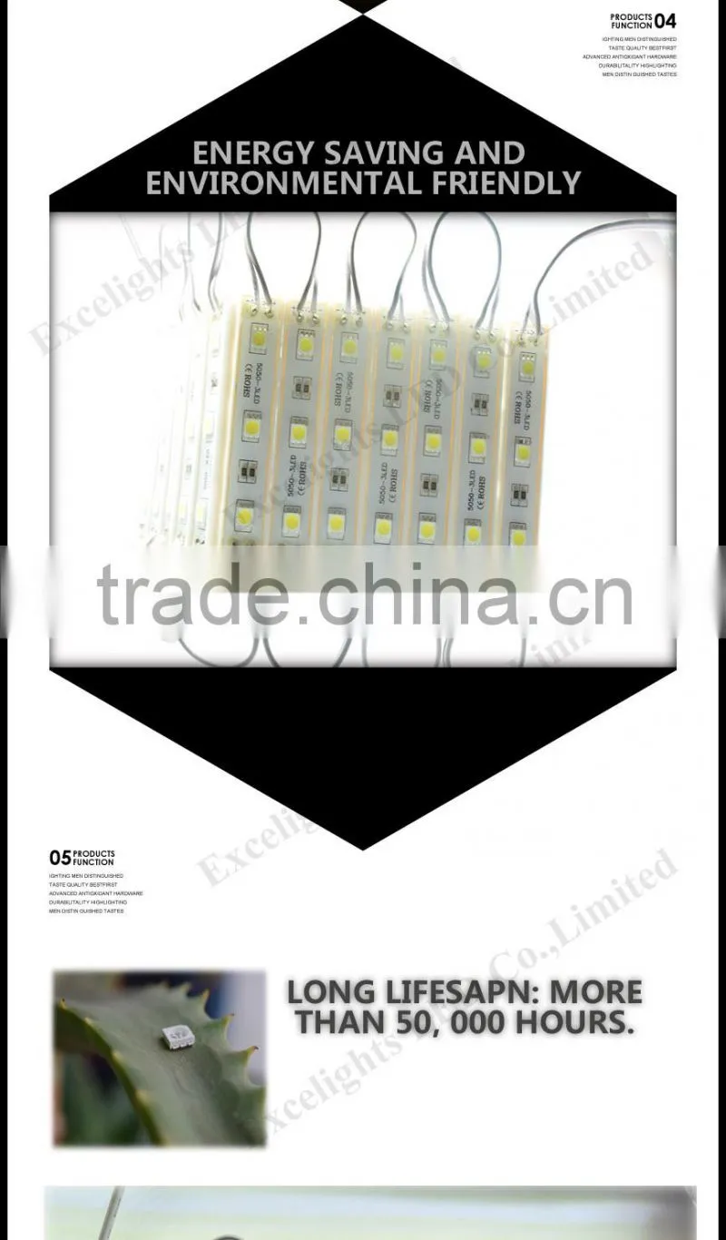 Christmas decoration lights 12V DC ce rohs SMD5050 LED Module with lens