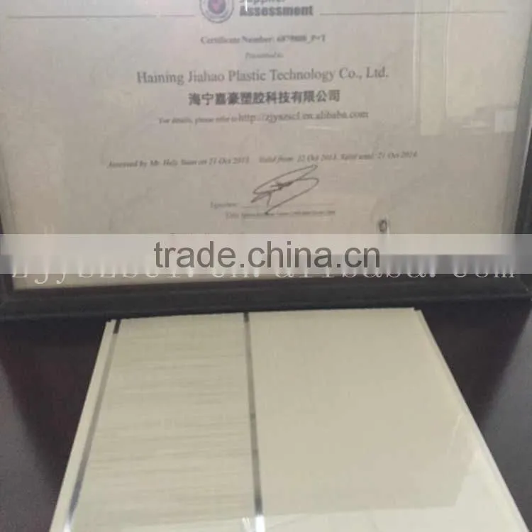 The new design printing PVC panel with silver lines and 250mm*5mm