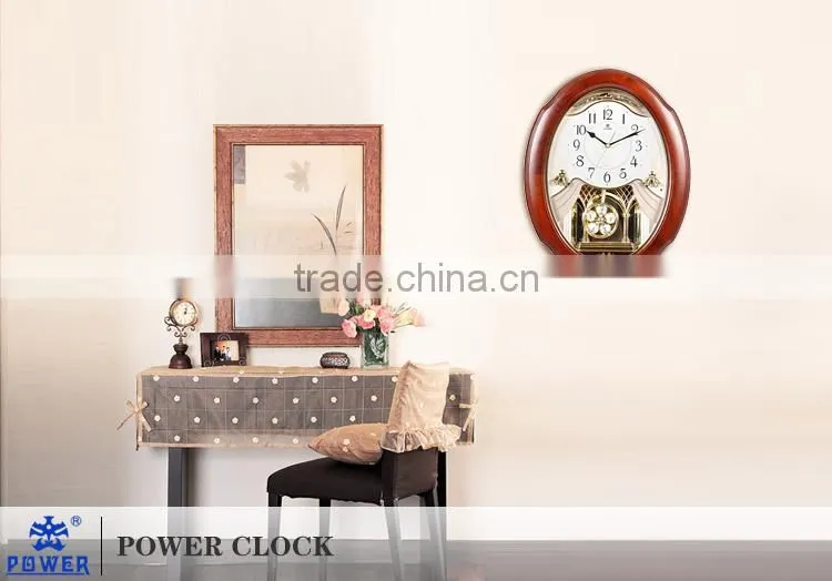 Plastic Case Decorative Pendulum Antique Modern Plastic Clock With 18 Music For Chiming And Sweep Quartz movement