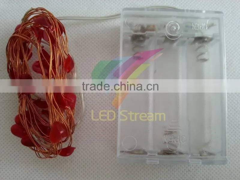 HeartShaped Theme 3AA Battery Powered 3M 30 LED Copper String Fairy Lights Happy Valentines' Day Lighting