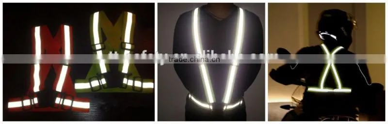adult kid high visibility elastic adjustable yellow orange pink safety reflective jacket