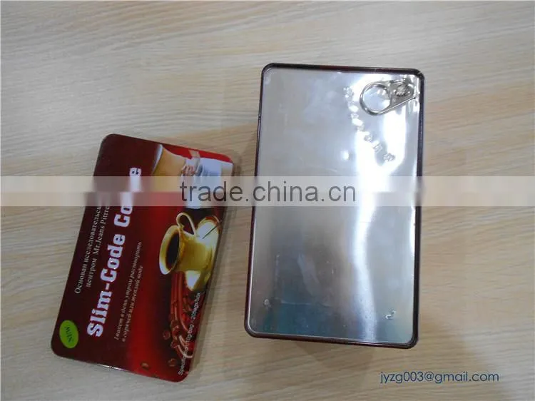 Factory directly and custom rectangular slimming coffee tin box