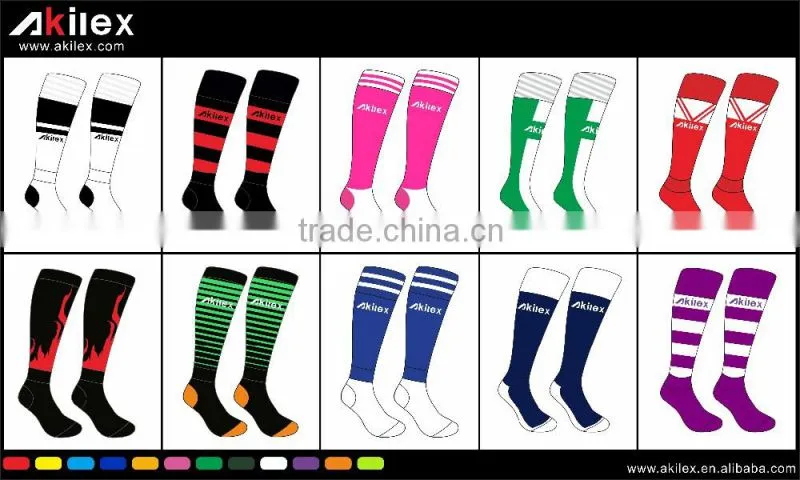2016 Fashion Stripe Unisex sockings Football Socks Long Soccer High Knee Sports Colorful Cotton Socks