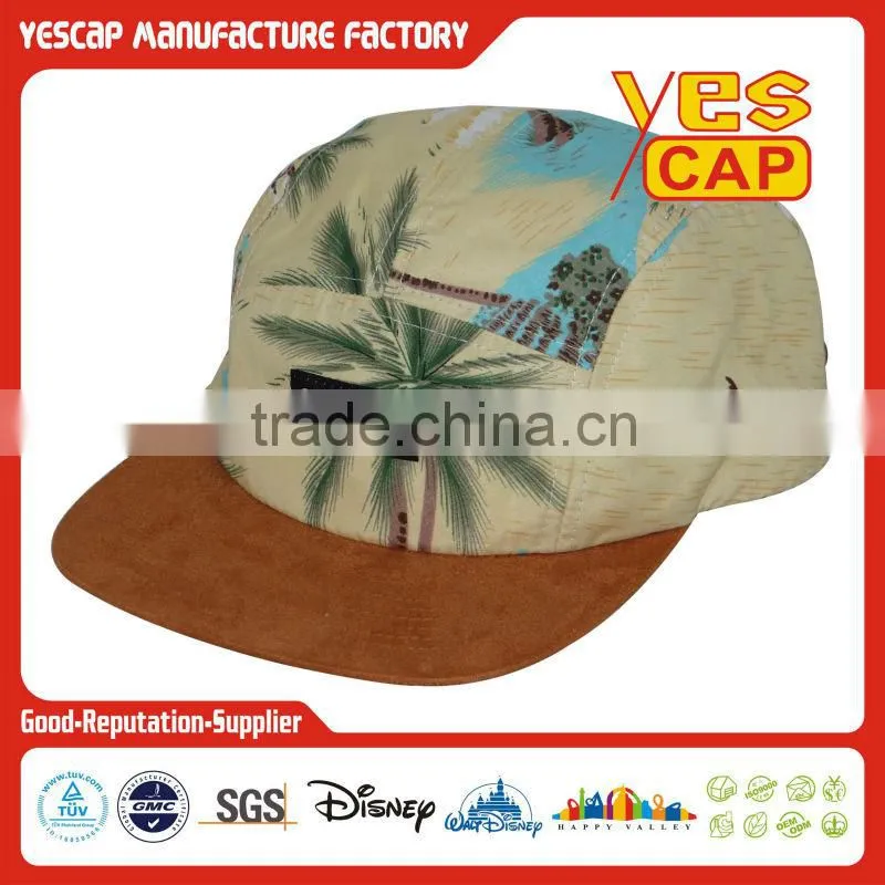 100% polyester digital printed 5 panel cap