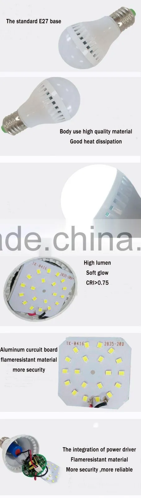 Rechargeable lamp 4W battery emergency led bulb lighting CE ROHS approved