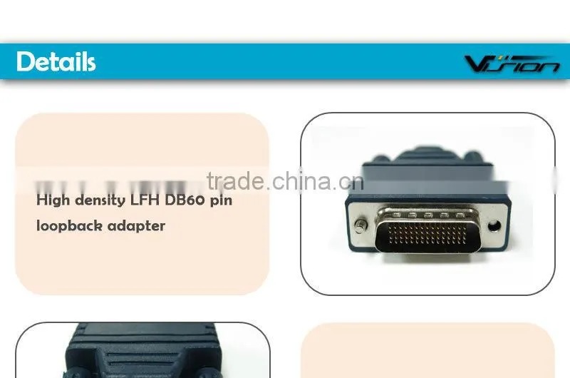 Dark blue high density LFH60 Loopback adapter DB60pin compatible with Cisco WIC-1T