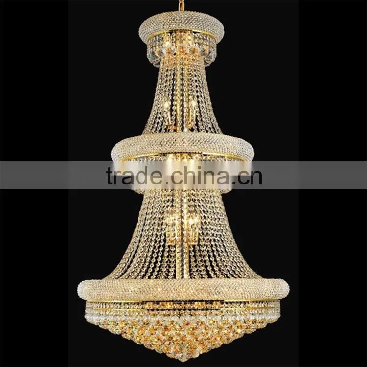 Trade Aussurance Big Hotel Entrance Decoration Chandelier Lighting Crystals for High Ceiling
