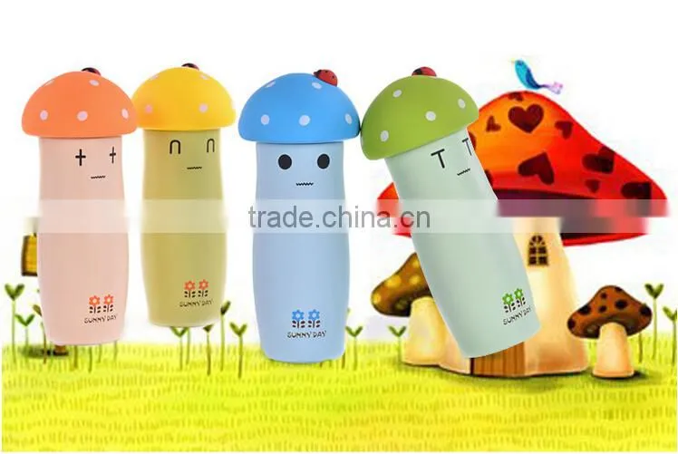 originality convenient mushroom promotional water bottles double wall vacuum flask
