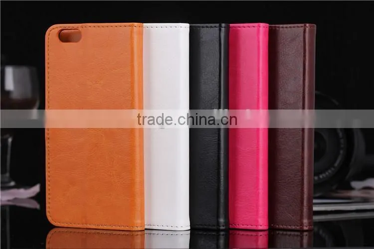 Factory direct selling crystal grain leather mobile phone case for iphone 6