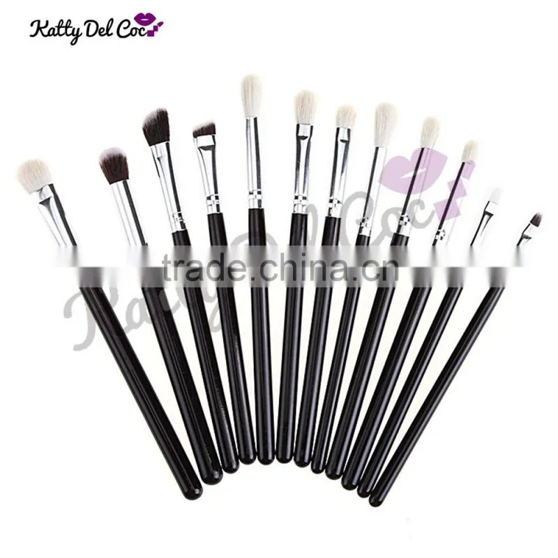 Fashion color Private label 12pcs professional makeup brush set,PU bag