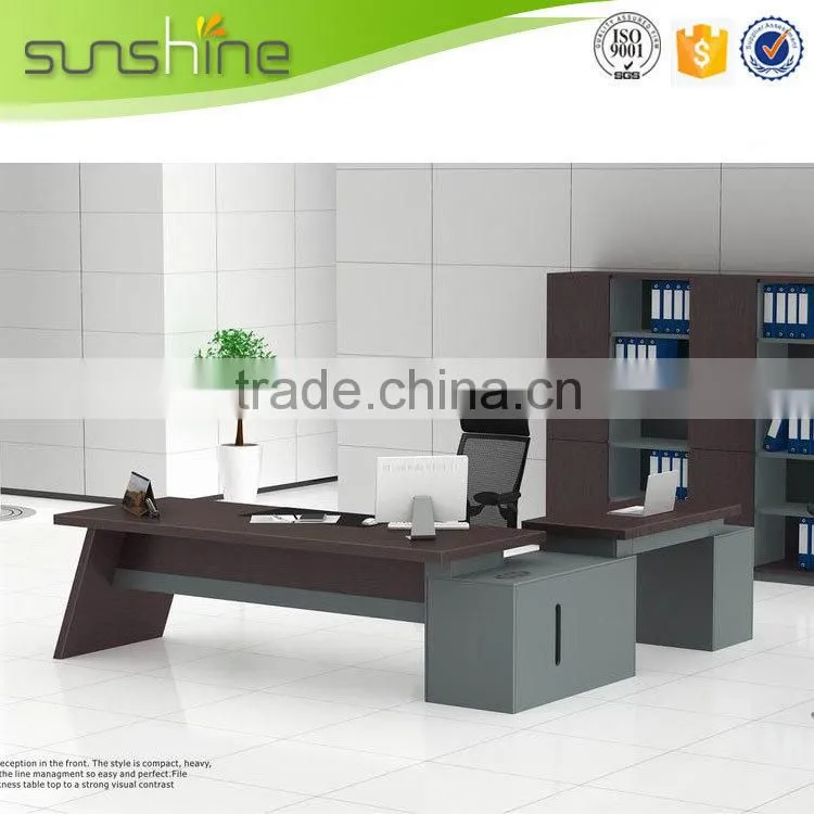 Professional manufacturer latest executive desk with leather top