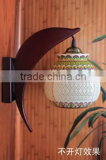 LED wooden wall mounted infrared ceramic wall lamp elegant