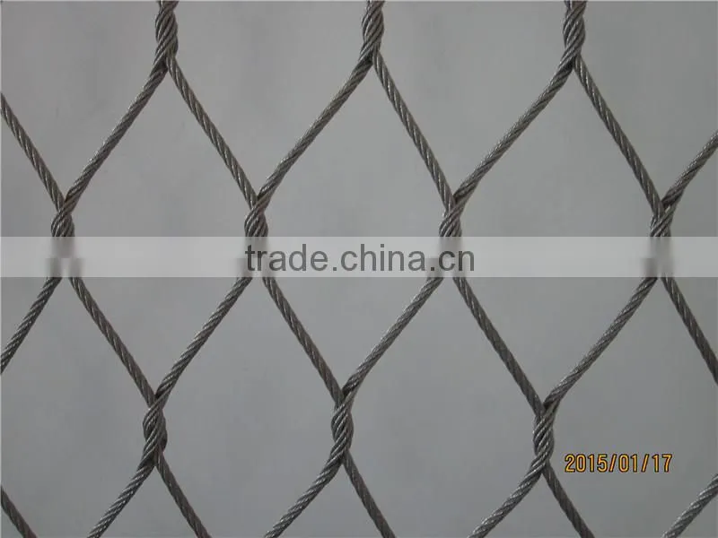 Stainless steel woven wire rope mesh for animal enclosure