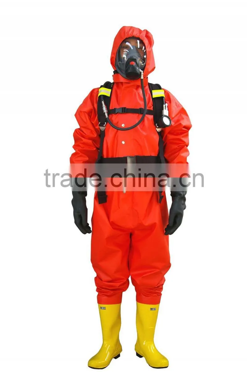 High quality red PVC chemical suit light-duty chemical suit