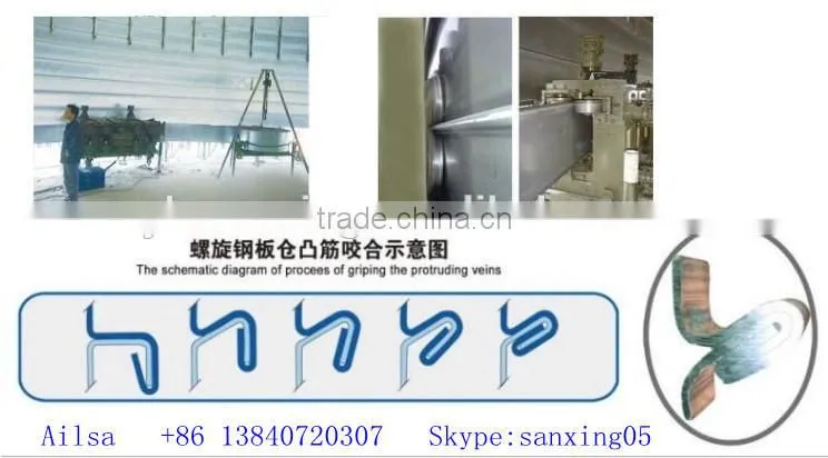 Spiral steel strip forming machine/ Grain silo storage machine