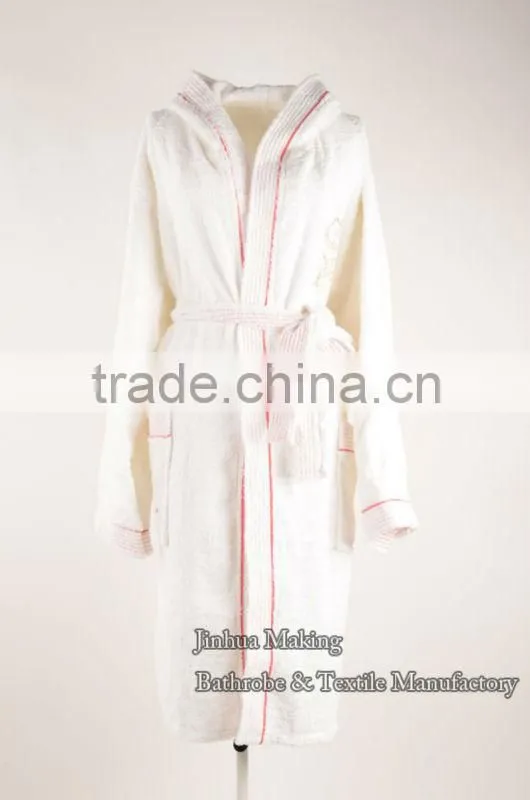 100% cotton white extra long hotel Bathrobes for ladies