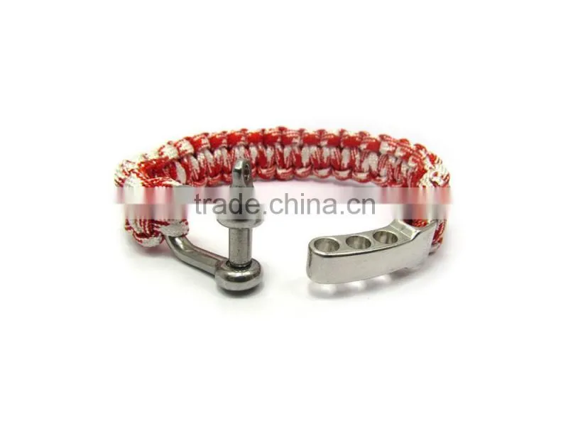 Wholesale High Quality Multi-Color Survival high bear capacity paracord adjustable shackle Paracord Bracelet With Logo