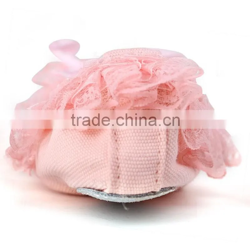 Fashion beautiful dance wear black and big red flower ballet shoes baby girls shoes