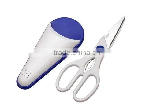 8-1/4'' pinking kitchen scissors with holder