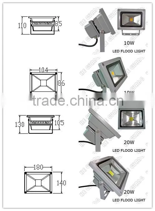ip65 outdoor 10w/20w/30w/50w led flood lamp