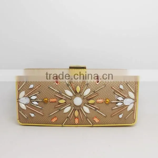 New design PU beaded evening bag