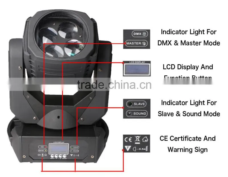 4*25w Infrared Remote LED Beam Uplight