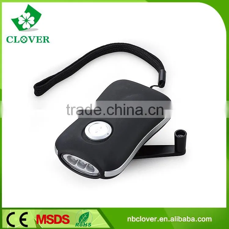 Cheap Price ABS 3 LED Hand Crank Emergency Dynamo Flashlight For Lighting