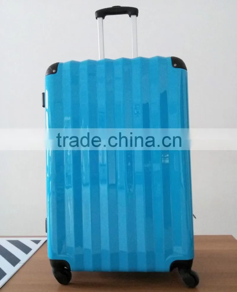 Quality trendy ABS+PC fashion bright trolley luggage set