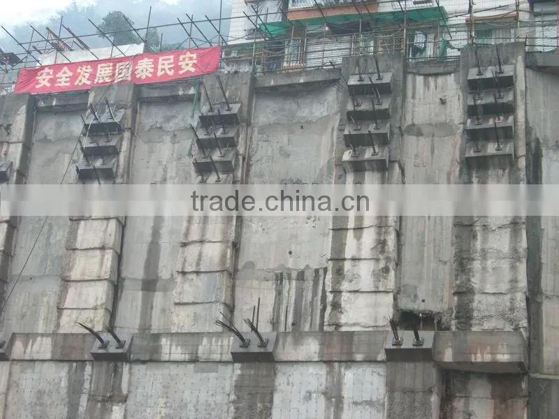 prestressed metal and building matching part of ground anchorage