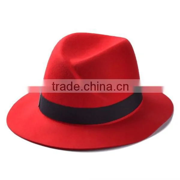 Ladies Red Wool Felt Hat