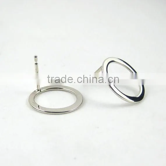 Polished Simple Sterling Silver Discs Disc Hook Earrings