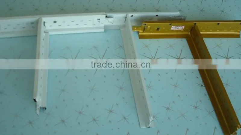 High quality colorful flat t grid for suspended ceiling systerm/main tee/cross tee/wall angle